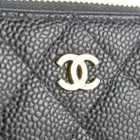 Authentic Chanel Black Caviar Quilted L-Gusset Zipper Continental Wallet 2CC0123 - Picture 4 of 12